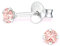Bungsa Kristall-Ohrstecker mit echtem Kristall LA CRYSTALE 3mm 925 Silber Damen - Vintage Rose