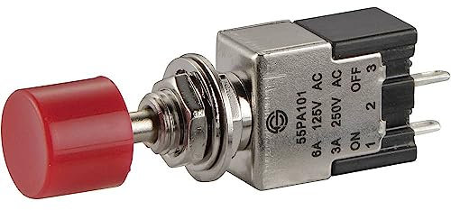 TRU COMPONENTS 1587788 TC-PA101A1RT Druckschalter 250 V/AC 3 A 1 x Ein/Aus rastend 1 St.