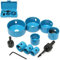 BE-TOOL Metallschneide-Set, 8 runde Lochsägenbohrer, langlebig, für Gipskarton, Holz, MDF, Aluminium und Computertische (Blau)
