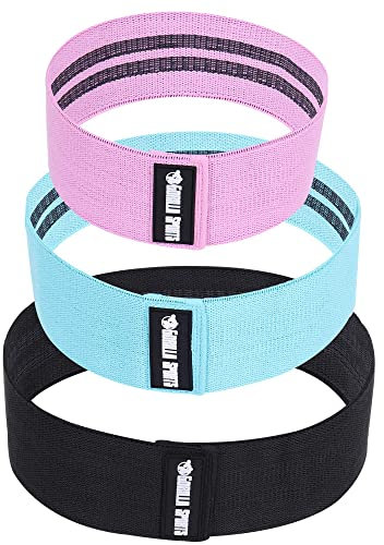GORILLA SPORTS® Hip Bands - Einzeln / 3er Set, rutschfest, Gummi, 3 Zugkraftstärken, Schwarz/Türkis/Pink - Resistance Bands, Widerstandsbänder, Fitnessbänder, Loop Band, Training, Gym, Yoga, Pilates