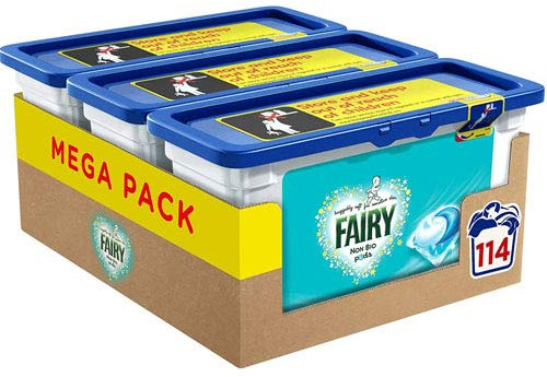 Fairy Cápsulas de líquido de lavado 3 en 1 Non Bio, 105 cápsulas