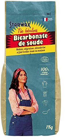 STARWAX THE FABULOUS - Bicarbonate de Soude Ménager - 1kg - Nettoie, Dégraisse, Désodorise et Fait Briller Toute la Maison - 100% d'Origine Naturelle - - Fabriqué en France