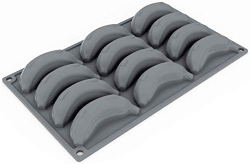 PAVONI Molde de Silicona Forma Platano Banana 300x175 12 cavidades