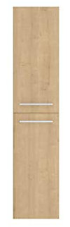 Sieper I Libato Hochschrank für Badezimmer 35 x 160 cm, hängend, viel Stauraum, Schmaler Badschrank I Eiche Natur