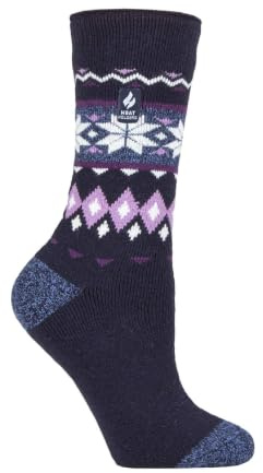 HEAT HOLDERS Lite - Damen Dünn Bunt Muster Motiv Thermosocken für Geschenk | Socken für Winter (37-40, Denim (Lima))