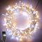 H HANSEL HOME Guirnalda Luces Led de Navidad Luces de Árbol de Navidad Uso Interior/Exterior IP44 Impermeable Cable Transparente (Luz Blanca Y Cálida, 300 Leds 15M)