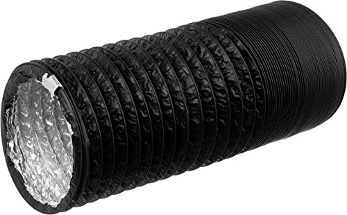 LIRAST Ø 200mm / 3 metri Tubo Flessibile di Scarico in PVC Nero - Tubi di Ventilazione con Isolamento in Alluminio