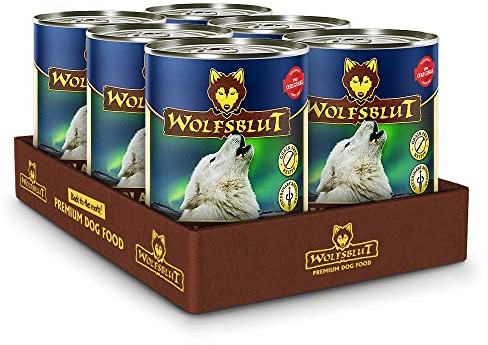 WOLFSBLUT – Polar Night Adult | Nassfutter mit natürlichen Zutaten und wertvollen Superfoods für ausgewachsene Hunde. Getreidefreies Alleinfutter ohne Zusatzstoffe in der Dose | 6x395g Rentier