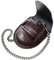 Tiong Vintage Schwarz/Braun PU Leder 45mm Taschenuhrentasche Herren Aufbewahrungshalter Taschenuhrenschutz Ständer mit Kette für Herren, braun, Vintage
