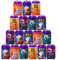 18 Stück Halloween Dosenkühler Ärmel Hexe Kürbis Spinne Totenkopf Flaschenkühler Nylon Kürbis Halloween Party Geschenk 2 Seitiges Kostüm Zubehör Lustige Halloween Dosenkühler Getränkekühler für