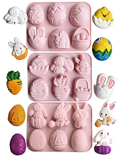Ostern Hase Silikonform, Ostern Osterei Silikonform Hase Silikonform Backform Osterhase Ostereier Backform Kuchenform Ostern Geschenke Kinder Handwerk DIY Formen Schokoladenform (C, One Size)