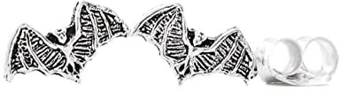WINDALF Gothic Silber Ohrstecker SVANTI 8 mm Glücks Fledermaus Bohemia-Indie Ohrringe 925 Sterlingsilber