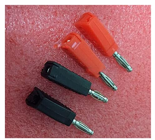 ACICS 100 stücke vernickelt 4mm Bananenstecker Lötter rot und dunkel ca. 41mm