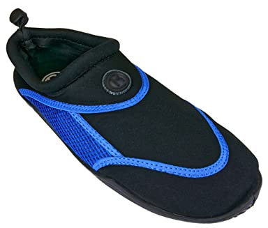 Rutscherlebnis Aqua-Schuhe schnelltrocknende Badeschuhe Unisex Wasserschuhe für Damen & Herren 45 Blue/Black