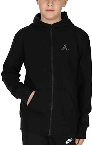 Jordan Sweat-shirt pour garçon avec capuche et fermeture éclair Essentials Noir, Noir , 13-15 ans