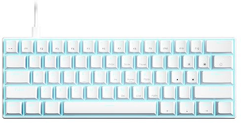 Docooler Clavier Gamer Mécanique 60% Câblé,Rétroéclairage LED,61 Touches, Interrupteur Rouge