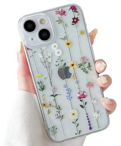 ZTOFERA Floral Soft Case Compatible with iPhone 14 for Girls Women, Ultra Slim Flexible Silicone Protective Phone Case with Cute Climbing Flowers Pattern Shockproof Bumper Cover for iPhone 14, Clear