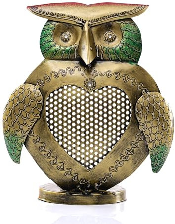 Handgefertigter Teelichthalter Teelichthalter Schatten Teelichthalter dekoratives Beleuchtungszubehör für Zuhause Festival Party Dekor Dekoration und Geschenk (mehrfarbige Eule)