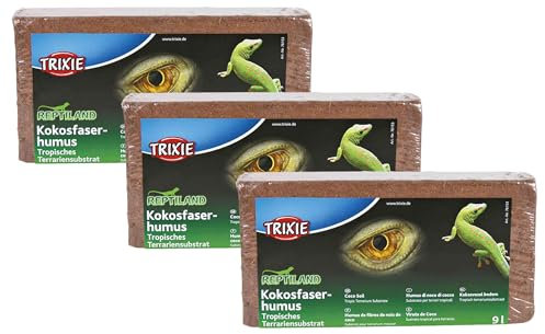 TRIXIE 76153 Kokosfaserhumus, Substrat, gepresst, ergibt 9 l (3er Pack)