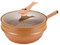 32cm Sartén Wok antiadherente, Wok antiadherente, Sartén con tapa, Fondo De Olla De Concentración De Energía, Cerámica, Cocinar Al Vapor Y Cocinar Todo en 1 Fondo Plano