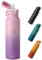 BUZIO Insulated Water Bottle with Straw 1L - Stainless Steel Water Bottle with Straw 1L and POPUP Lid - BPA Free - Cold for 48 Hrs - 100% Leak Poof - 1L Water Bottle for Travel Work - Purple