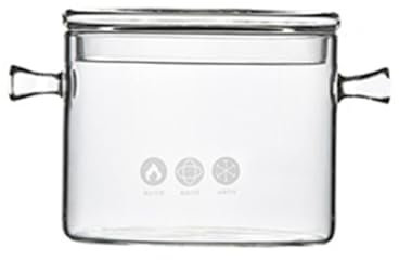 DECHOUS Health Stew Pot Glass Lid Instant Noodle Pot Noodles Bowls Heat Resistant 1l for Family