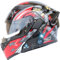 Modularer Flip Vorne Motorradhelm Helm Zugelassener Leichter Bluetooth-Helm Mit Anti-Fog-Doppelviser-Eingebauter Lautsprecher Für Männer Und Frauen,Ninja,2XL