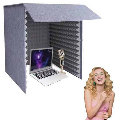 Tragbare Gesangskabine, Schallschutzabdeckung Schalldichte Abdeckung für den Schreibtisch, Mikrofon Schallschutz Akustikschaumplatte Isolationskabine AufnahmeausrüStung Für Studio Singen Podcast