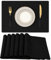 Homaxy Tischsets Abwaschbar 6er Set, Platzsets Abwischbar Leinen Hitzebeständig Platzdeckchen rutschfest Doppelseitigen Tischuntersetzer Tischsets Stoff, Schwarz