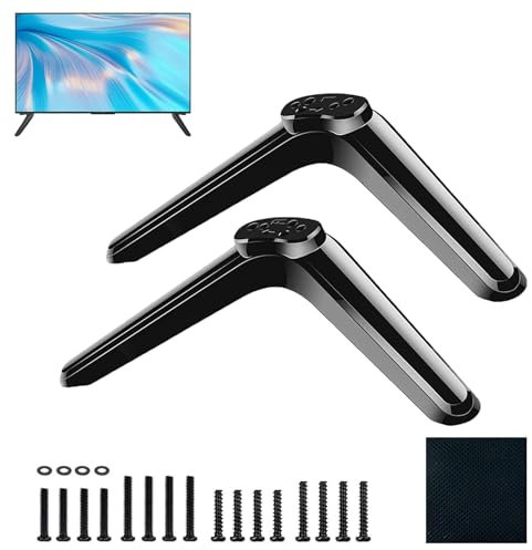 2 Pieces TV Base Pedestal Feet, Universal TV Table Stand Legs Replacement with Screws, Table Desk Pedestal TV Stand Mount Easy to Install Ideal for Most TV Stand 32 40 49 50 55 Inch Flat Screen