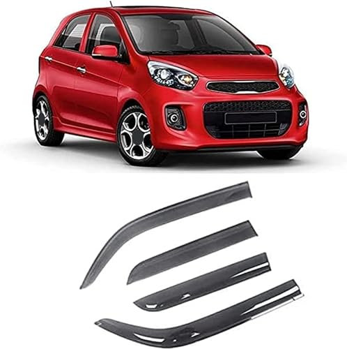 ZHANGJF Windabweiser Für Kia Picanto Morning 2005-2019,Windabweiser Regenabweiser Windschutz Schwarz Auto Frontscheibe Sonnendach Wetterleiste