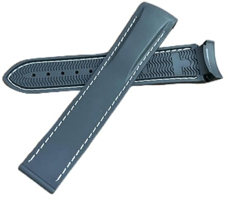 AXTGBHL 20 mm, 22 mm, 19 mm, 21 mm, Silikon-Uhrenarmband, passend für Hamilton Khaki Field Scuba Frogman Fit für Gear S3, passend für Seiko5 Sumo 007, Uhrenarmband-Werkzeug, Schwarz, Weiß, 14mm