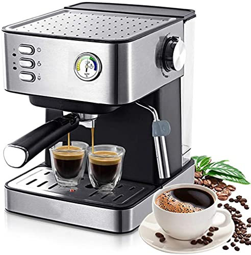 MYVVKIA Machine à café Filtre Machine à Expresso avec Pompe à Pression 20 Bars et mousseur à Lait, contrôle visuel de la température, Peut Faire du Latte Moka et du Cappuccino