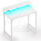 Rolanstar Schreibtisch mit LED, Steckdosen, Computertisch mit Monitorablage, Eckschreibtisch für Schlafzimmer Arbeitszimmer Büro, perfekt für Studenten Kinder Erwachsene, Weiß, 80 cm