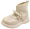 Stivali da Ragazza alla Moda Stivaletti Bimba Caldi Comodi Leggeri E Traspiranti Stivali Cowboy Bambina Stivaletti da Neve Bambina Scarpe Campus Bambina Scarpe Eleganti Bambina (Beige, 28)