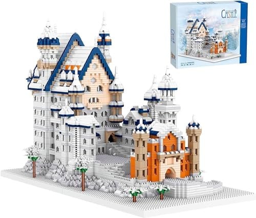 DelightCube Neuschwanstein Schloss Bausteine Set, 5986 Teile MOC Schloss Modell Bausteine Bausatz Klemmbausteine, Bauset Schloss Spielzeug, Kinder-Erwachsenen-Schloss-Spielzeug-Modell