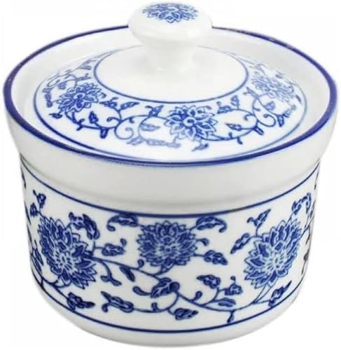 PGPAYH Zuccheriera, Contenitore for Zucchero, Barattolo for Zucchero, zuccheriera in Ceramica Blu e Bianca, Barattolo for zuppa, Barattolo for condimenti con Coperchio