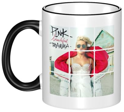 UYETSGDFG P!*nk P*i*n*k Singer Border Color Keramiktasse - Popmusik Personalisierte Kaffeetasse Hitzebeständige Tasse, Geeignet Für Büro Und Heimgebrauch, Fan Geschenk