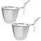 HOLIDYOYO 2pcs Stainless Steel Colander Cooking Strainer Basket Dish Drying Rack Drain Cleaner Noodles Instant Stackable Pasta Strainer Mixing Sieve Cups Teapot Air Fryer Oven Cooker Silver