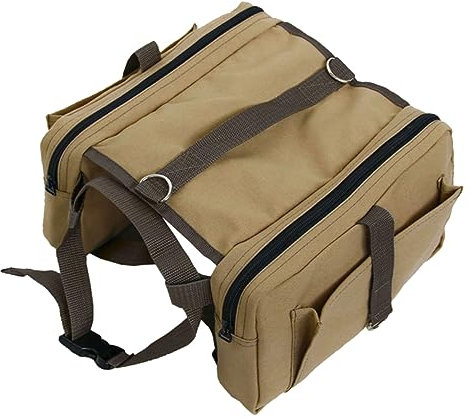 CORHAD Hunderucksack Outdoor Canvas Geschirr Verstellbar Mit Taschenseiten Für Wandern Camping Und Reisen