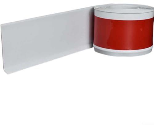 Sockelleiste, moderne L-Form, PVC-Sockelleiste, 4 m, Silikonbasis, Wandverkleidung, feuchtigkeitsbeständig, Bodenkantenleiste, Sockelleiste, Grau, 8 cm Höhe (weiß)