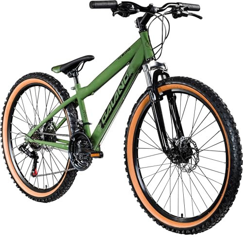 Galano G600 MTB Dirt Bike 26 Zoll für Erwachsene und Jugendliche ab 145 cm Mountainbike mit Federgabel Crossbike 18 Gang Kettenschaltung (Khaki, 33 cm)