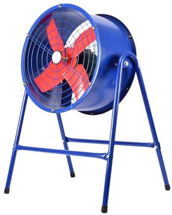 LUMIKING Ventilador de Pie Industrial con Soporte | 550W con 4 Aspas Metálicas | Extractor de Aire Grande de 103 cm x 58 cm de diametro x 27 cm | Para Grandes Superficies (550 W)