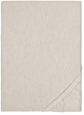 biberna 0841380 Spannbetttuch Melange-Flanell (Matratzenhöhe max. 22 cm) 1x 90x190 cm - 100x200 cm, kitt