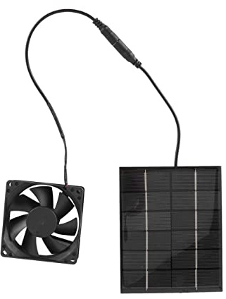 Blaihild Solarpanel-Ventilator, 13,5 X 11 Cm Großes Polysilizium-Solarpanel für die Belüftung von Gewächshaus-Hühnerställen, mit Doppeltem Metallschutznetz für Wärmeableitung und