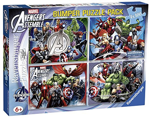 Ravensburger 07076 - Marvel - 4 x 100 Teile Puzzlekoffer für Kinder
