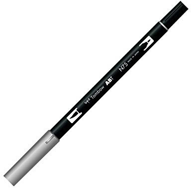 Tombow ABT-N75 Fasermaler Dual Brush Pen mit zwei Spitzen, cool grey 3, 1 Stück (1er Pack)
