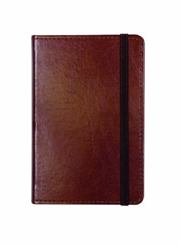 C.R. Gibson Genuine Bonded Leather Journal, By Markings, Smyth Sewn Binding, 192 Ivory Colored Ruled Pages, Pocket On Inside Back Cover, Measures 3.5 x 5.5 - Small Brown (MJ3-4792)