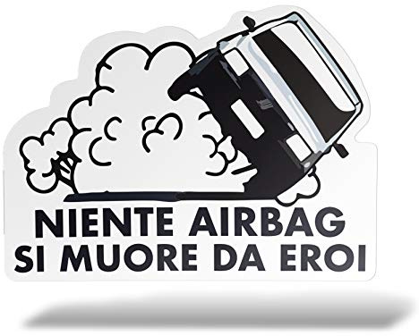 erreinge Sticker Compatibile per Fiat Panda Divertente Adesivo Sagomato in PVC per Decalcomania Parete Murale Auto Moto Casco Camper Laptop - cm 35