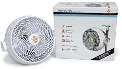 Secret Jardin Monkey Fan clip on Grow Tent Pole Mounted salvaspazio 16w 20w 30w (30w)